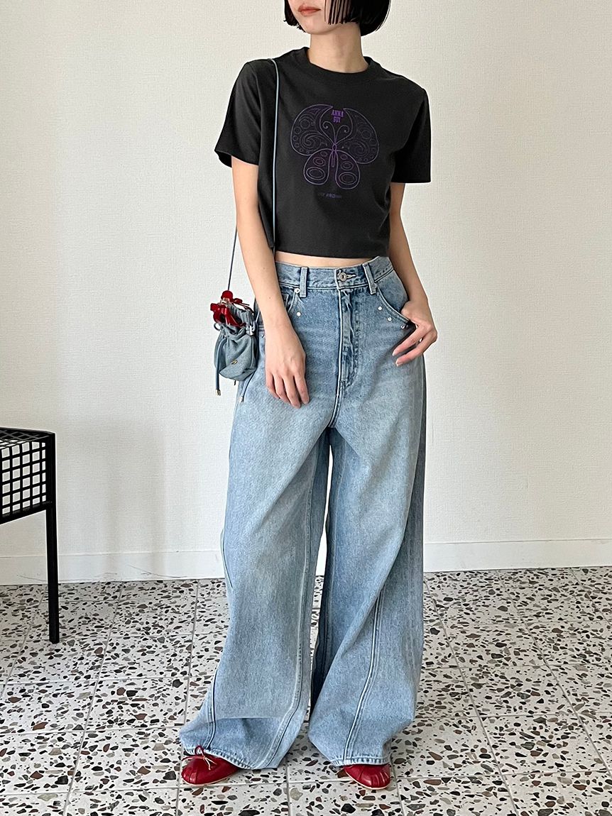 ANNA SUI×リリーブラウン花柄長袖トップス LILY BROWN × ANNA SUI】マーメイドTシャツ(Tシャツ