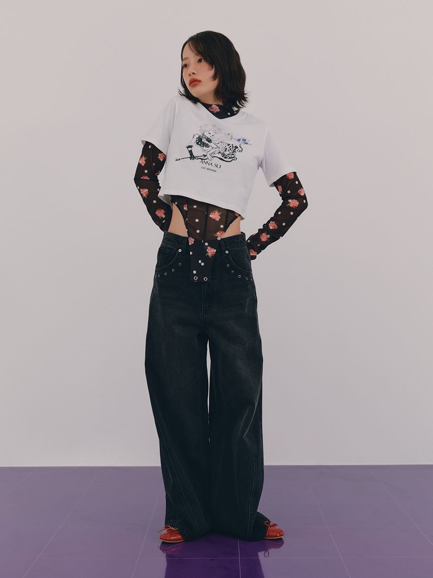 LILY BROWN × ANNA SUI】総柄ボディースーツ(Tシャツ