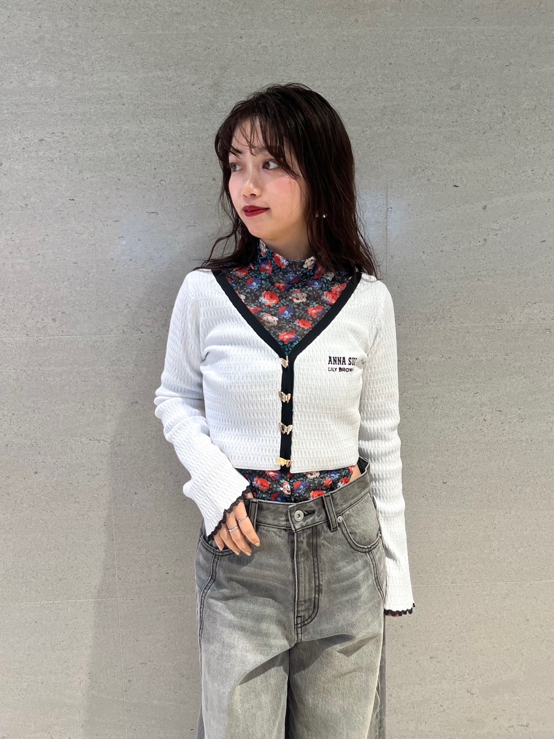 LILY BROWN ANNA SUI コラボ　ボディースーツ LILY BROWN × ANNA SUI】総柄ボディースーツ（カットソー/T