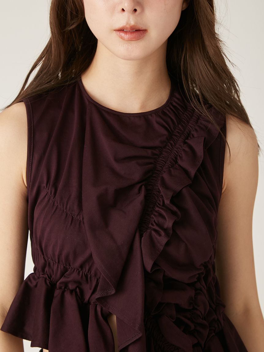 新品タグ付き LILY BROWN アシメフリルカットトップス BLU