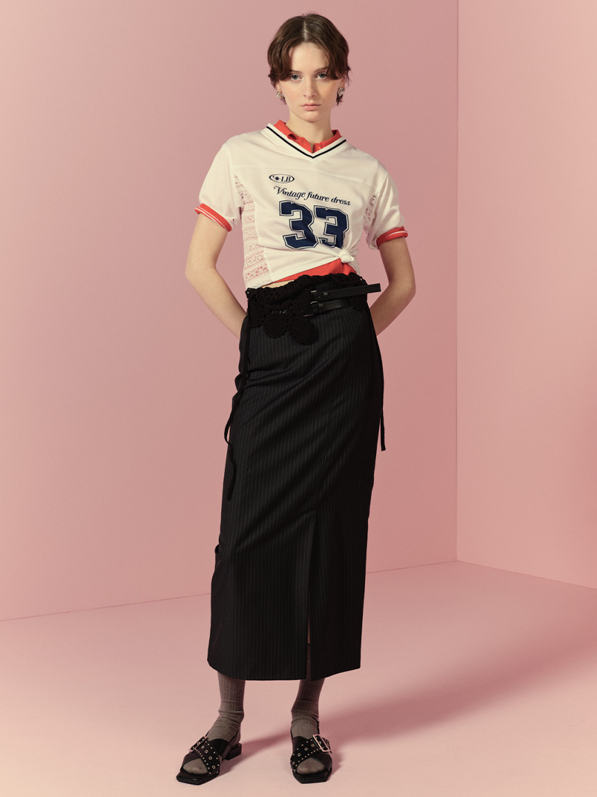 サイドレースナンバリングTシャツ(Tシャツ・カットソー