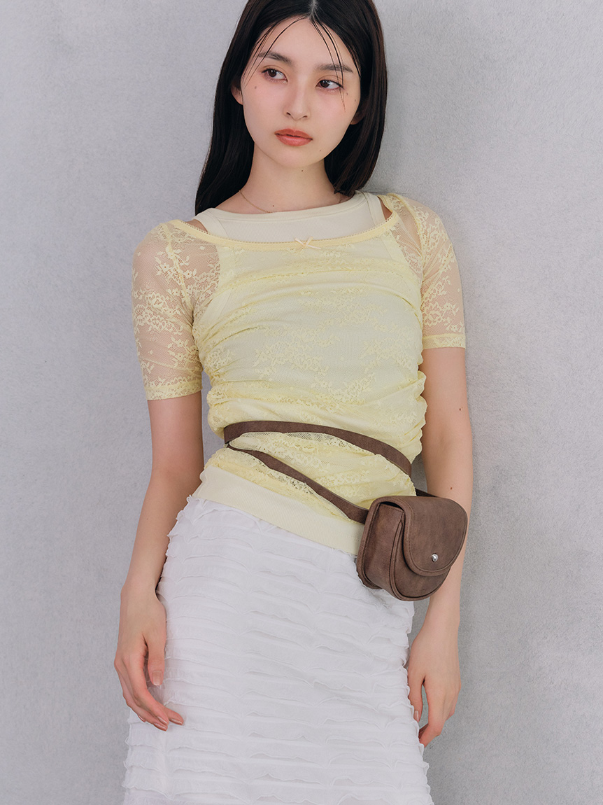 NINA RICCI／ニナリッチ レイヤードレース ニットタンク SUMMER SALE】NINA RICCI(ニナリッチ)26400 ショートスリーブ