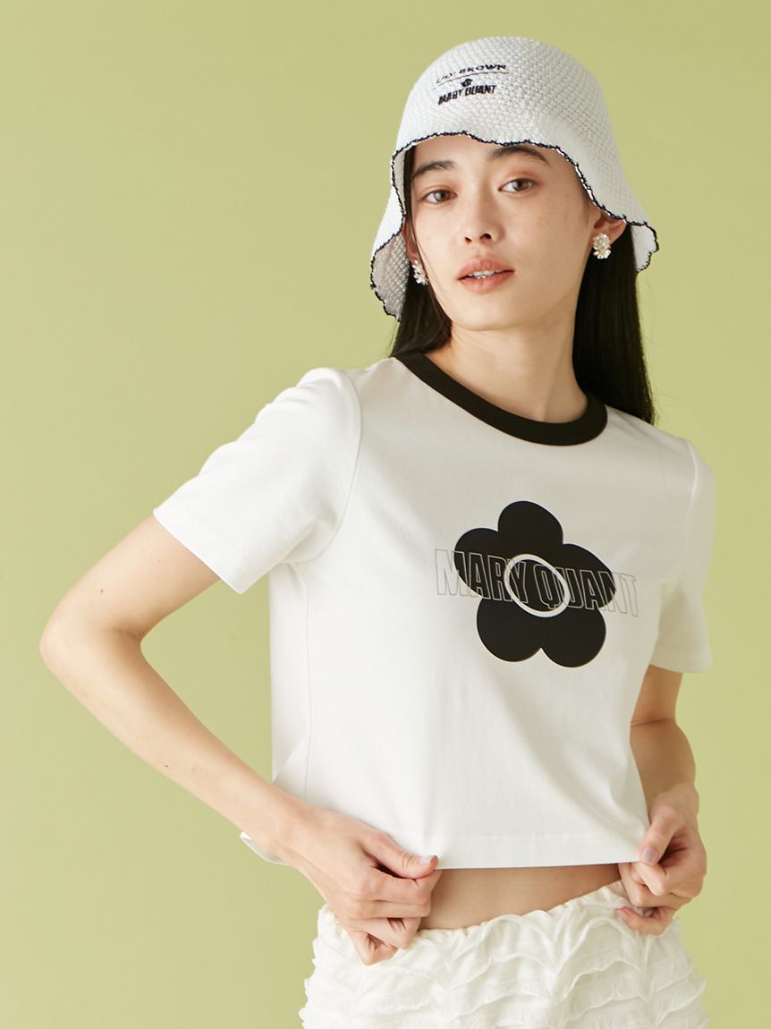 すぐ届く☆MARY QUANT Tシャツ キラキラロゴがポイント◎ LILY BROWN×MARY QUANT】グリッターロゴリンガーTシャツ(Tシャツ