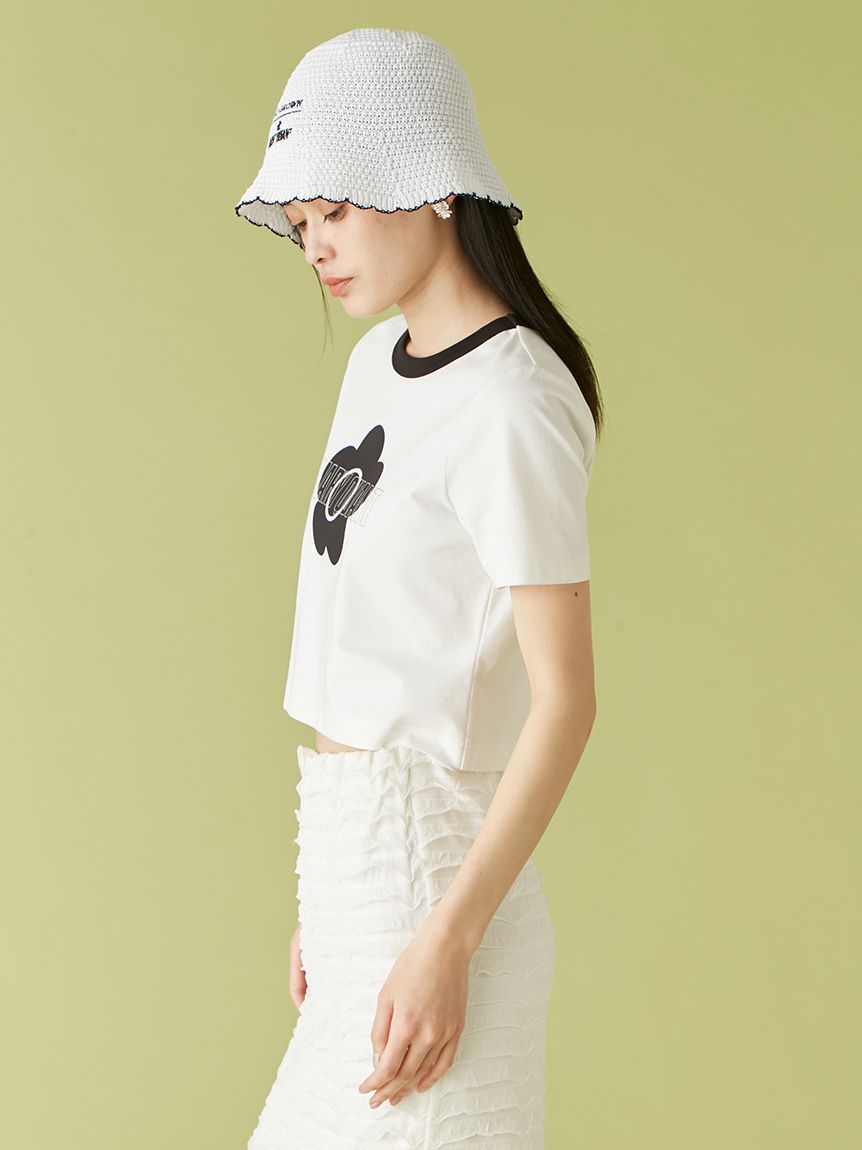 LILY BROWN×MARY QUANT】グリッターロゴリンガーTシャツ(Tシャツ