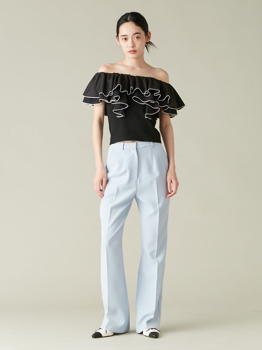 デコルテフリルカットトップス(Tシャツ・カットソー)｜トップス