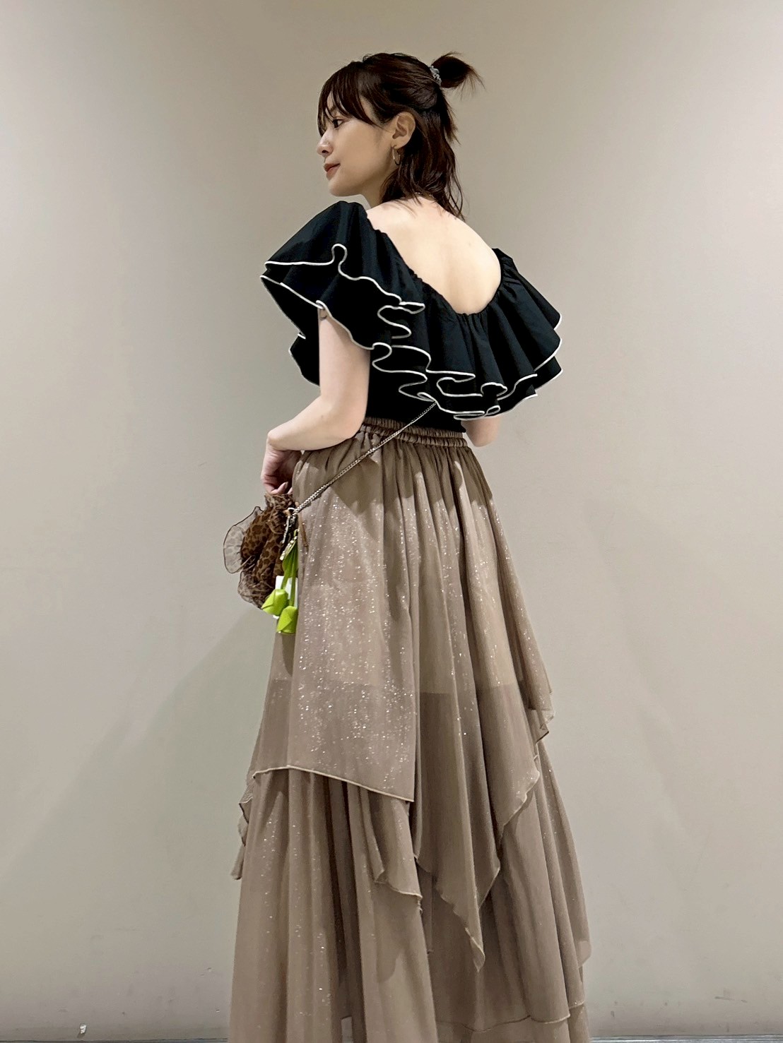 T*g様 Lily brown LILY BROWN Lingerie】シアーフロッキートップス×バンドゥセット