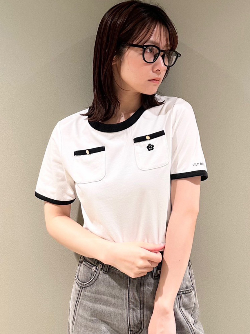 LILY BROWN×MARY QUANT】ポケットリンガーTシャツ(Tシャツ