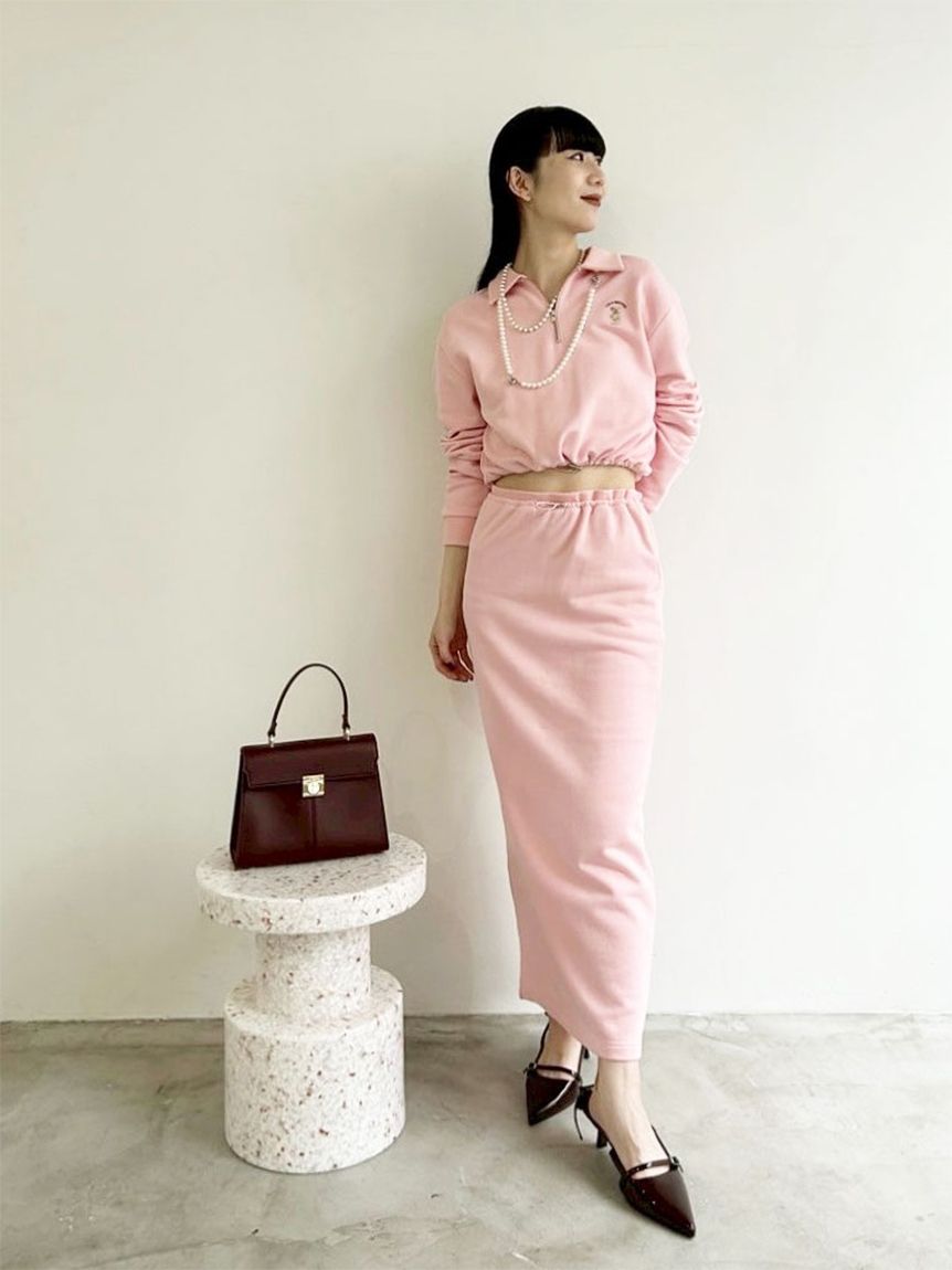 【新品タグ付き】Lilly Brown クロップド丈スウェットパーカー WEB限定カラー】Lily Bearハーフジップクロップドスウェット