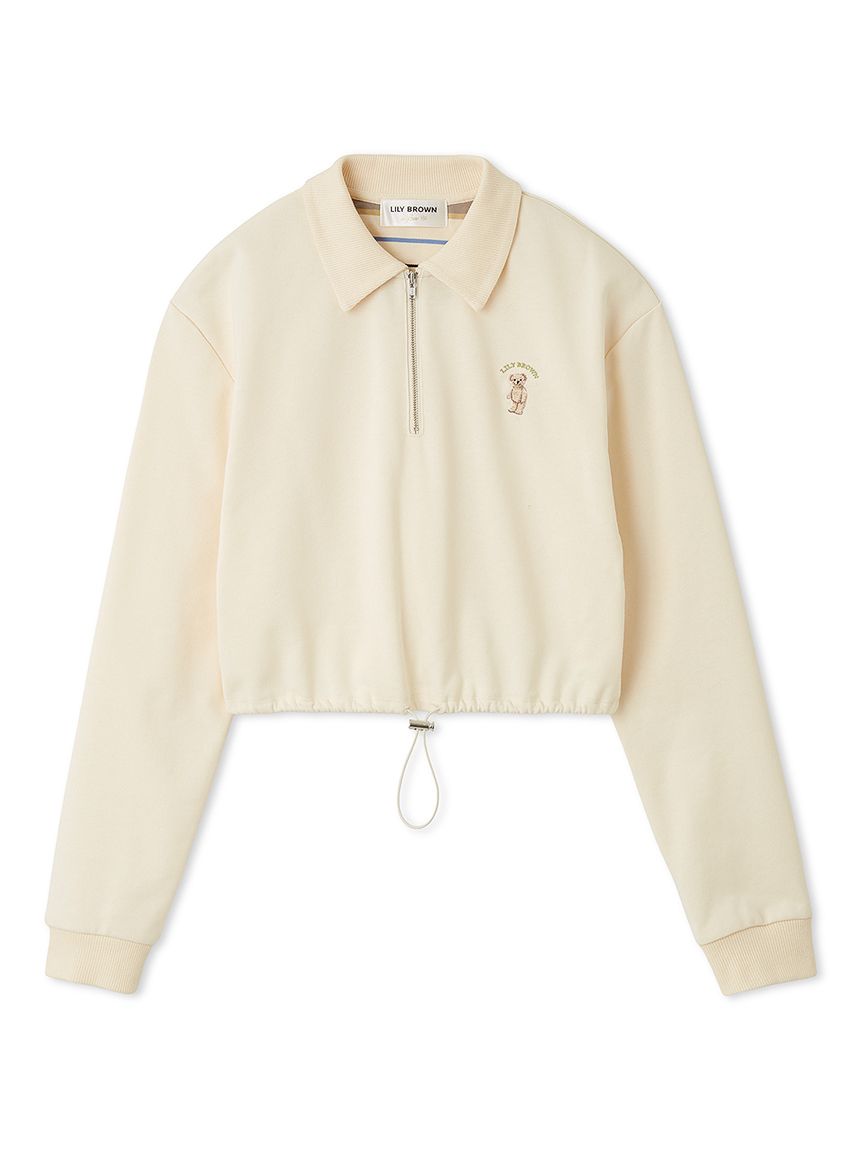 dolce. 新品未使用 リリートップス（白） WEB限定カラー】Lily Bearハーフジップクロップドスウェット