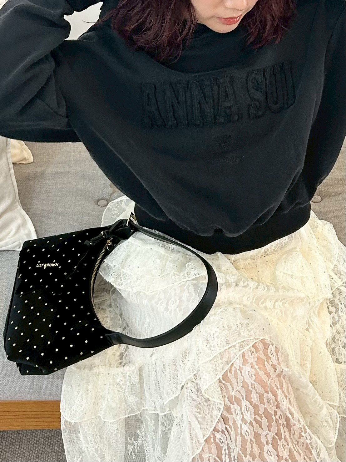 完売色♥️新作新品✨ 【LILY BROWN ×ANNA SUI】ロゴフーディー LILY BROWN × ANNA SUI] Logo hoodie