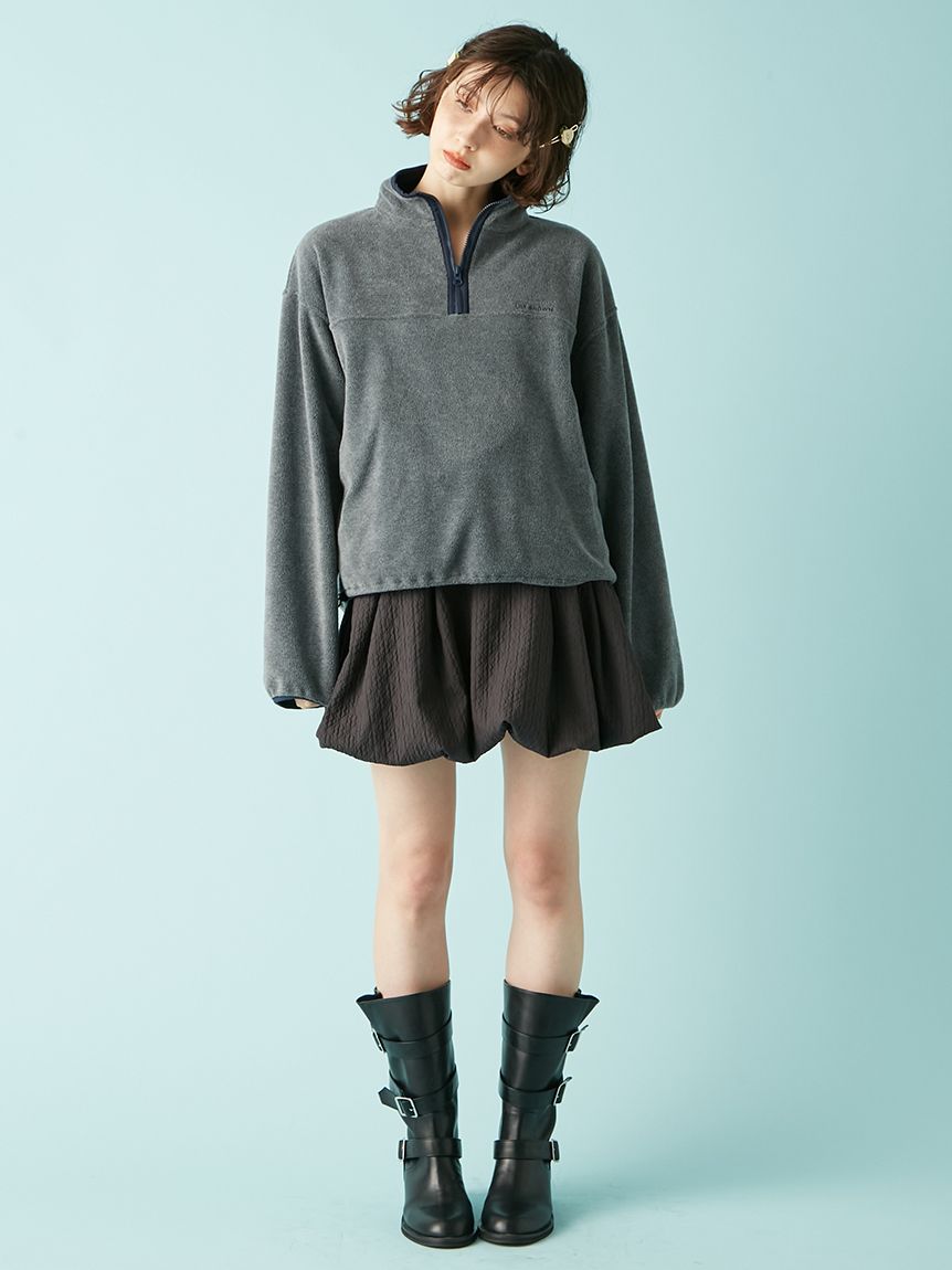 LILY BROWN ネイビー ハーフジップ トレーナーセットアップ LILY BROWN（リリーブラウン）の「ハーフジップルーズスウェット