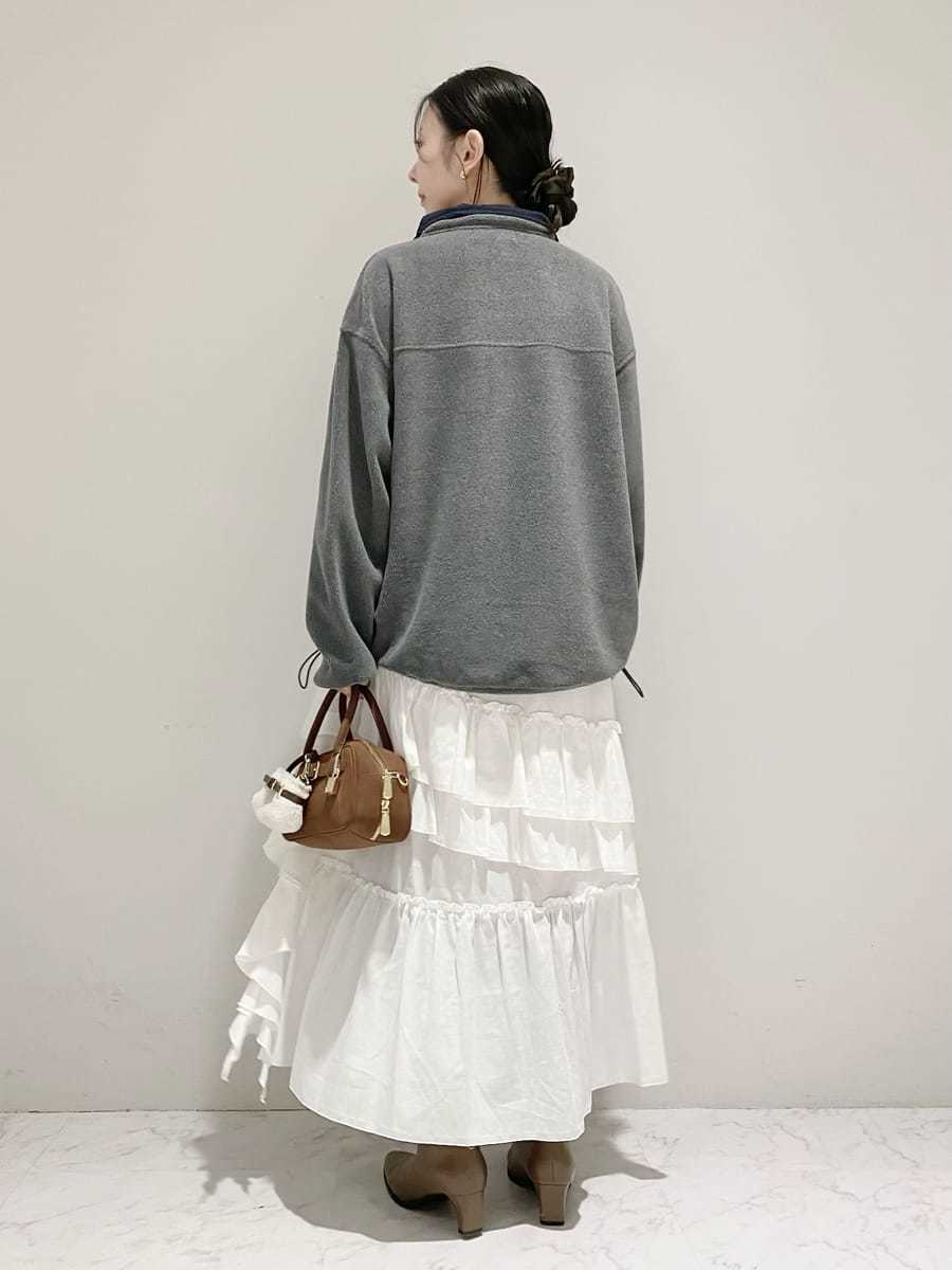 ハーフジップロゴ刺繍フリーストップス(Tシャツ・カットソー