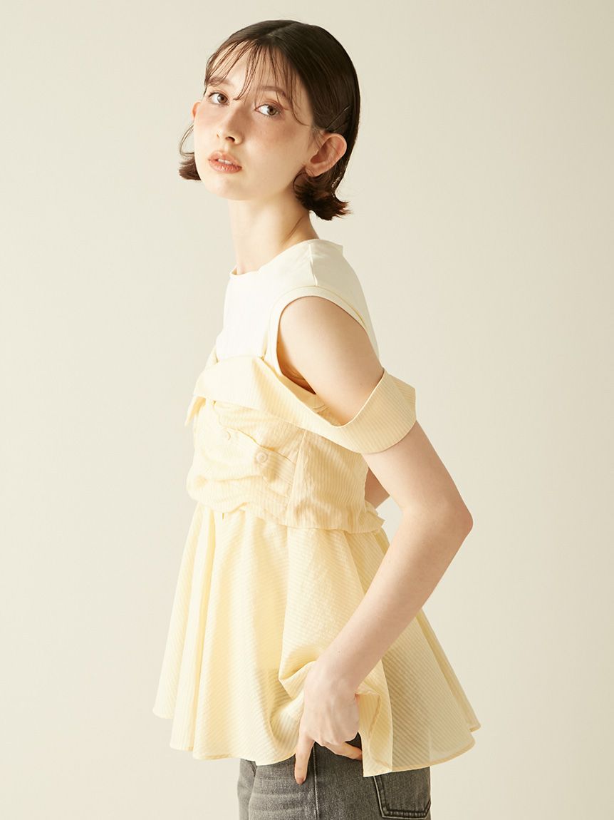 リリーブラウン レイヤードカットトップス　2025ss Lily brown レイヤードカットトップス(Tシャツ・カットソー)｜トップス｜LILY