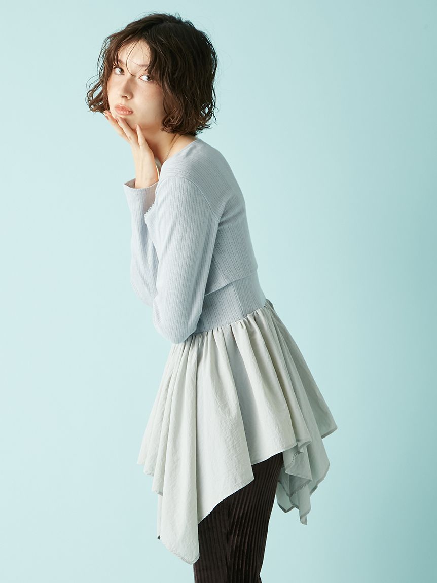 カーデセットペプラムトップス(Tシャツ・カットソー)｜トップス