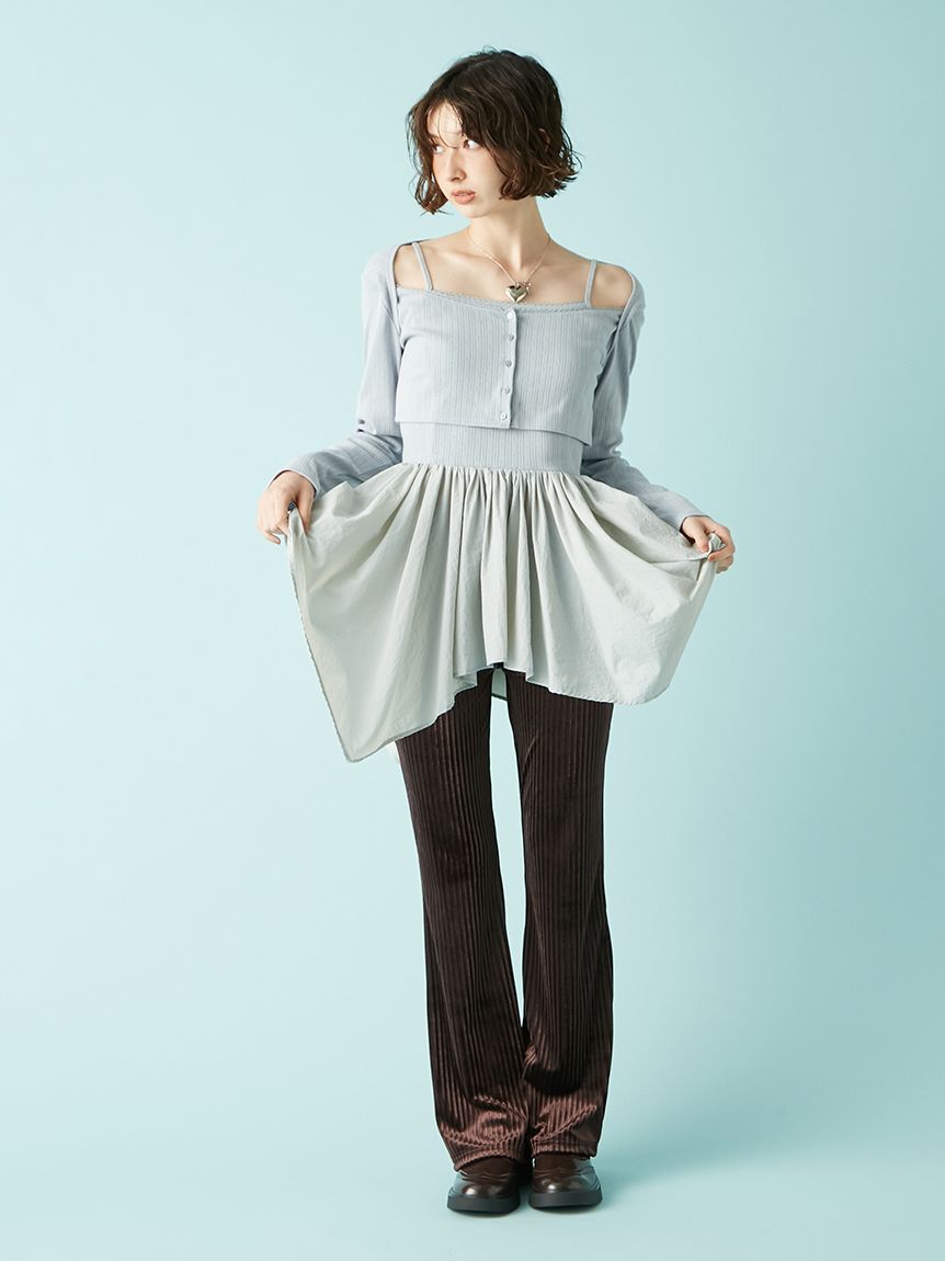 LILY BROWN カーデセットペプラムトップス LILY BROWN｜カーデセットペプラムトップス | Rakuten Fashion(楽天