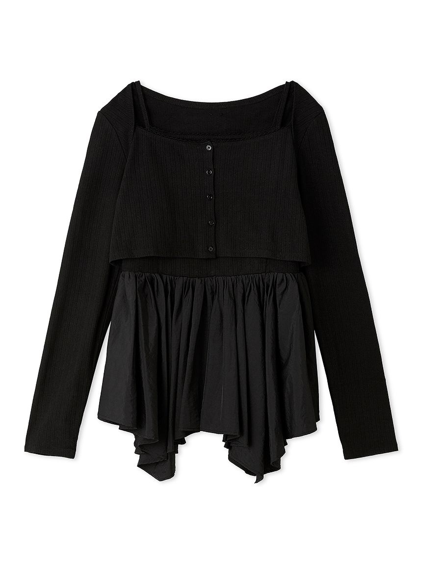 LILYBROWN カーデセットペプラムトップス カーデセットペプラムトップス(Tシャツ・カットソー)｜トップス