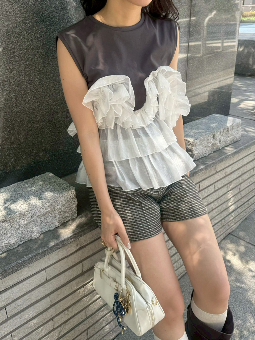 フリルドッキング2wayトップス(Tシャツ・カットソー)｜トップス