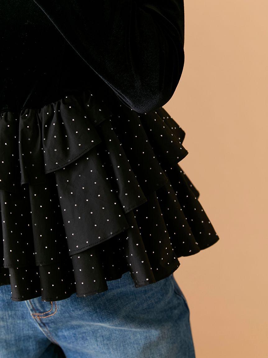 ベロアペプラムフリルトップス(Tシャツ・カットソー)｜トップス｜LILY