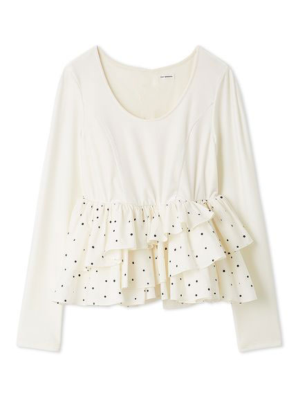 ベロアペプラムフリルトップス(Tシャツ・カットソー)｜トップス｜LILY