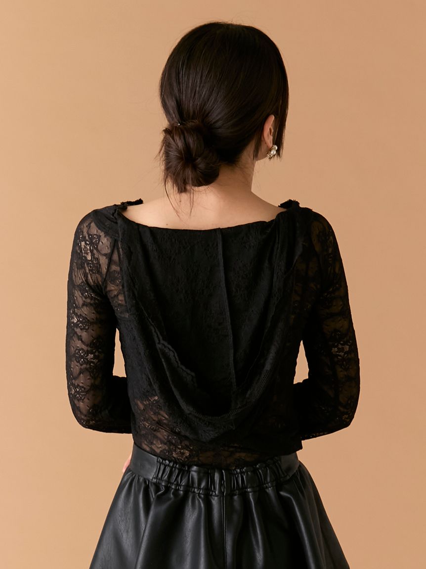 レースフーディートップス(Tシャツ・カットソー)｜トップス｜LILY