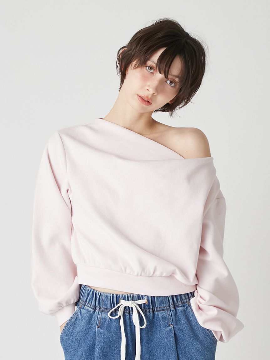 Lily Brown - リリーブラウン♡ボンディングオフショルスウェット イエロー WEB限定カラー】ドレープオフショルボンディングスウェット(スウェット