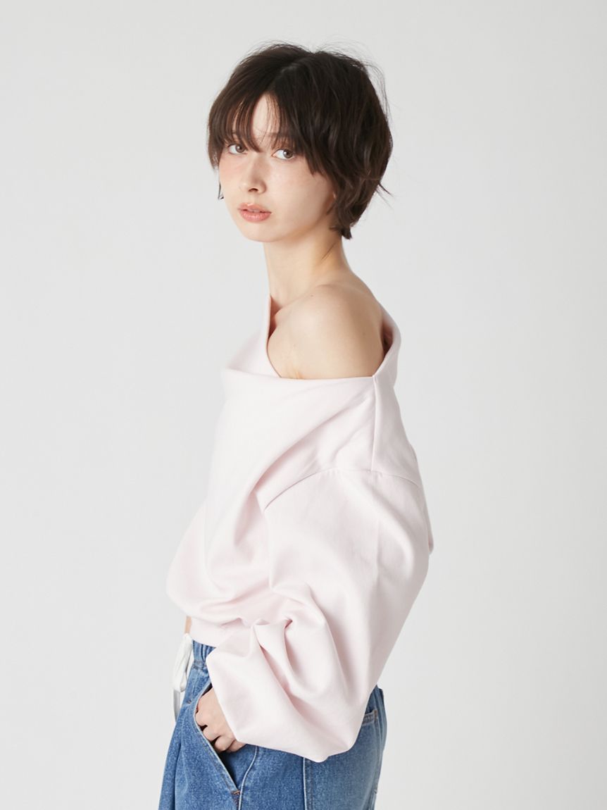 WEB限定カラー】ドレープオフショルボンディングスウェット(スウェット