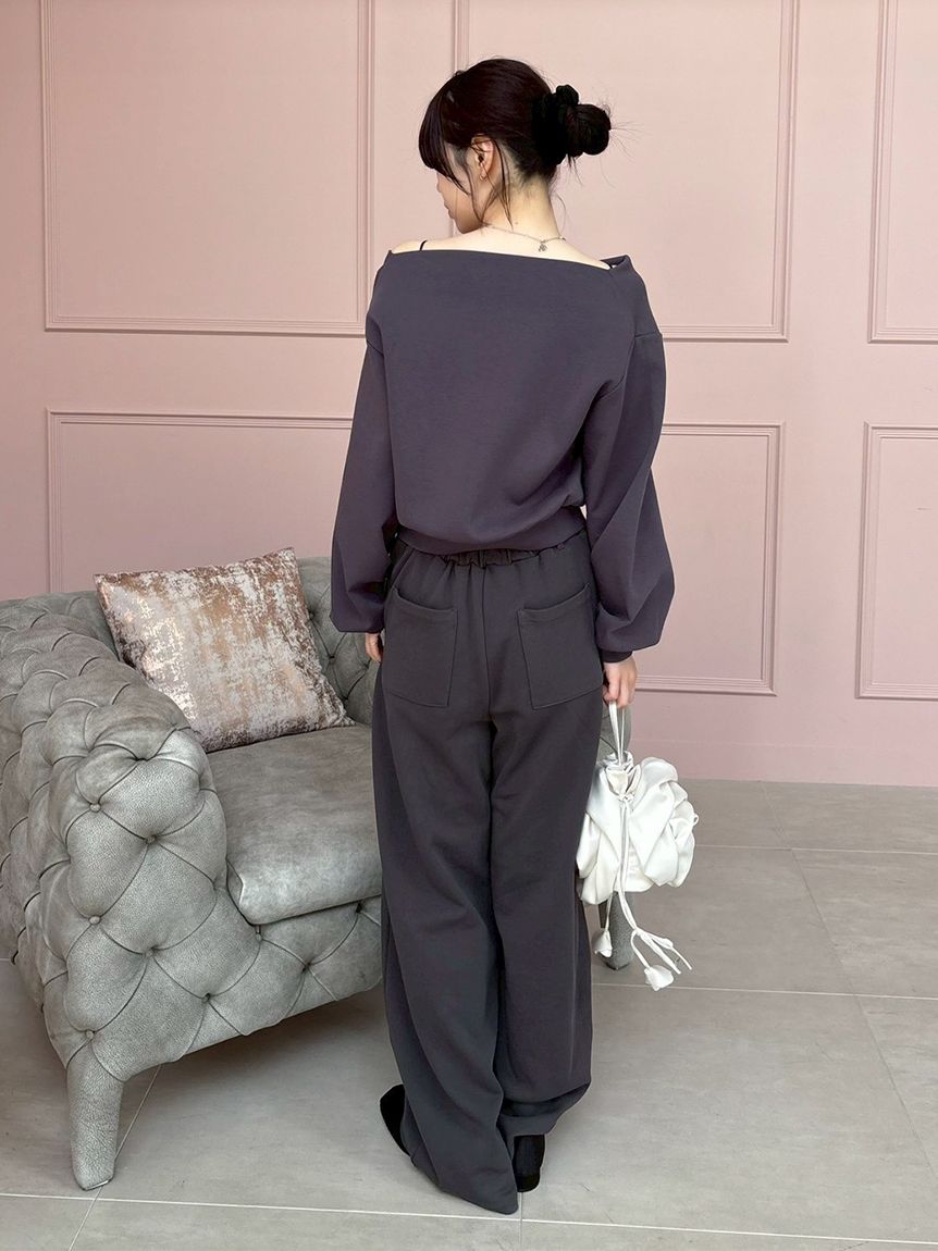 WEB限定カラー】ドレープオフショルボンディングスウェット(スウェット