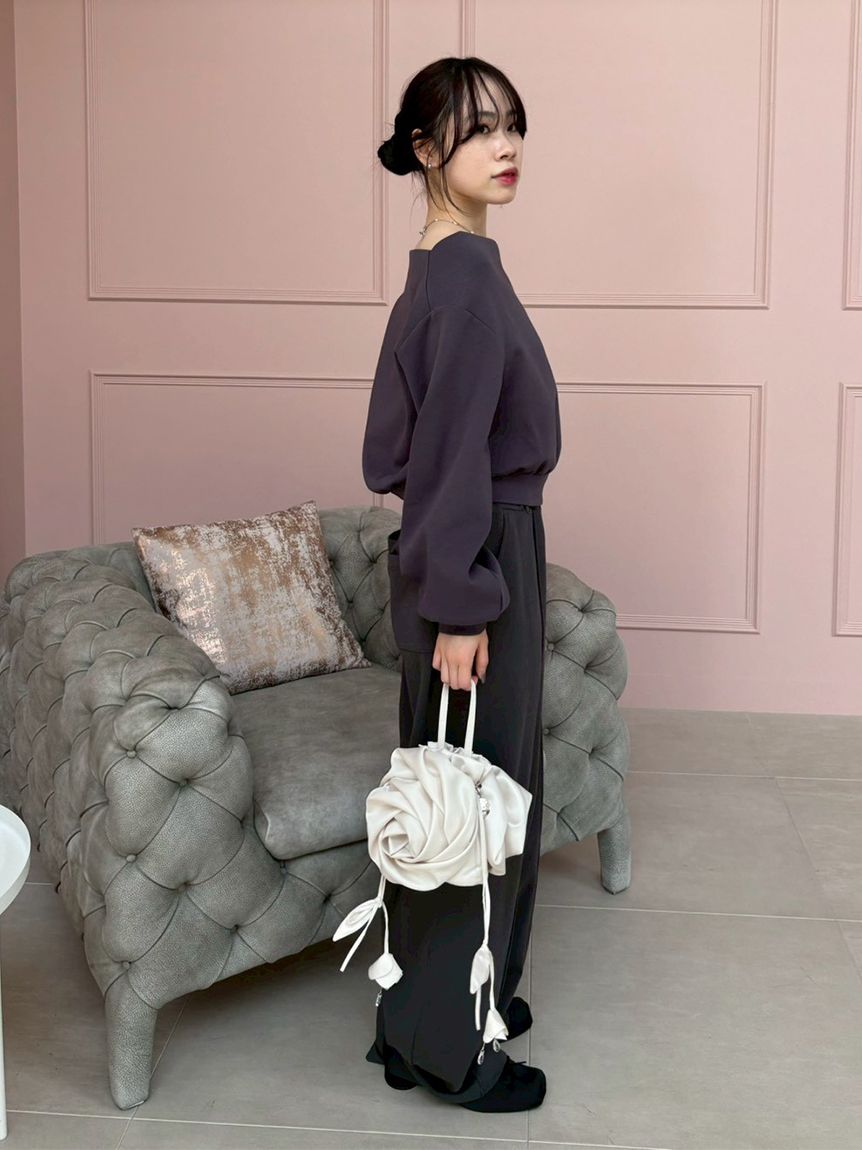 WEB限定カラー】ドレープオフショルボンディングスウェット(スウェット