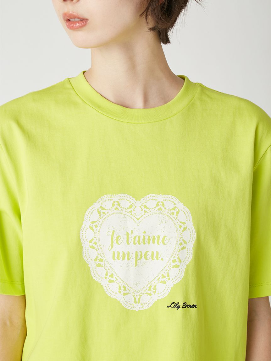 ハートモチーフプリントTシャツ(Tシャツ・カットソー)｜トップス｜LILY