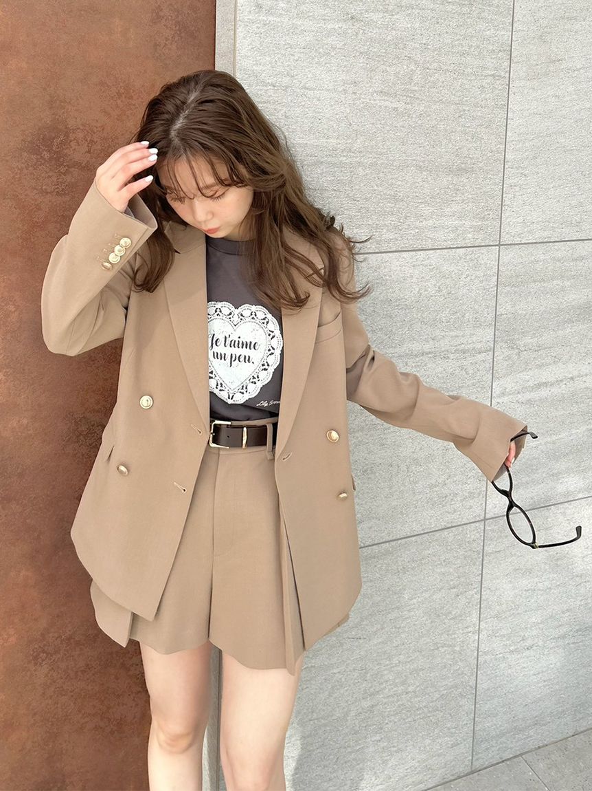 ハートモチーフプリントTシャツ(Tシャツ・カットソー)｜トップス｜LILY