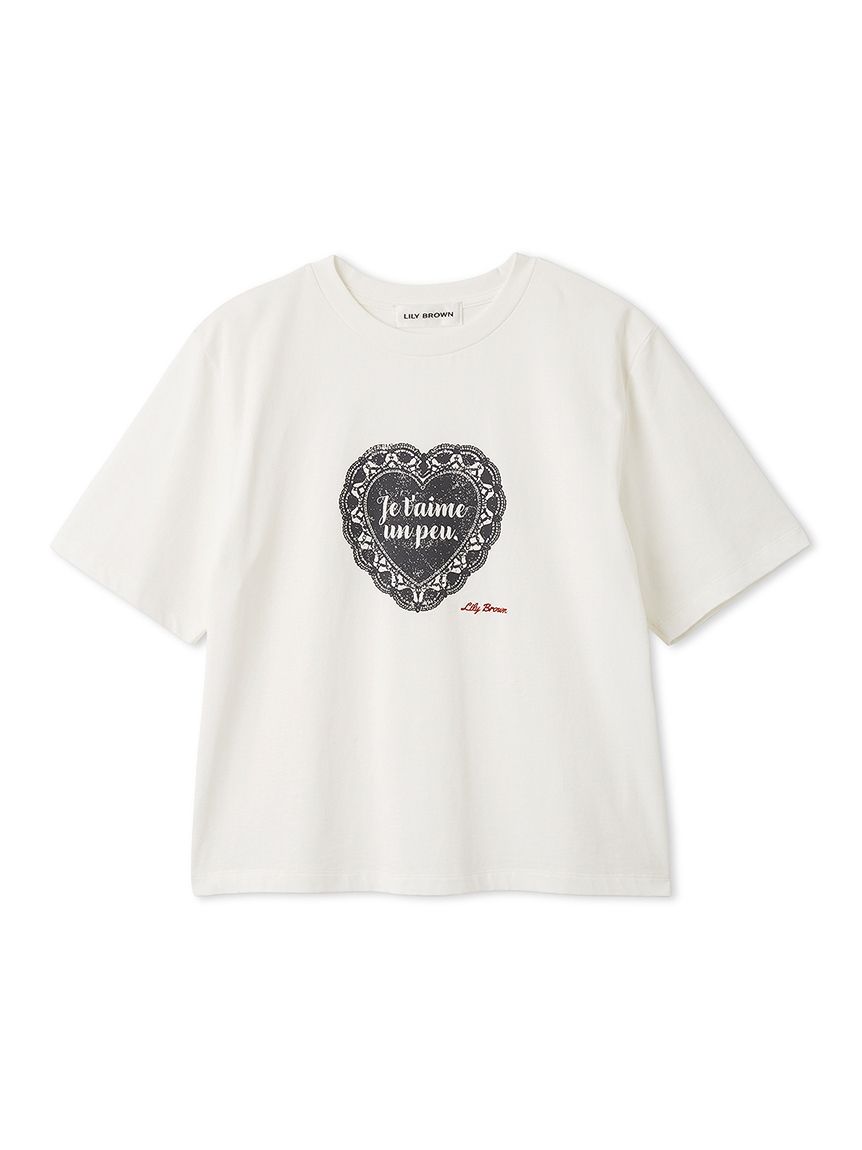 リルリリー❤️ハートワッペンTシャツ LUXE/R ハート柄 サガラ刺繡ワッペン貼り付け Tシャツ|MAKI+IZE（マキ
