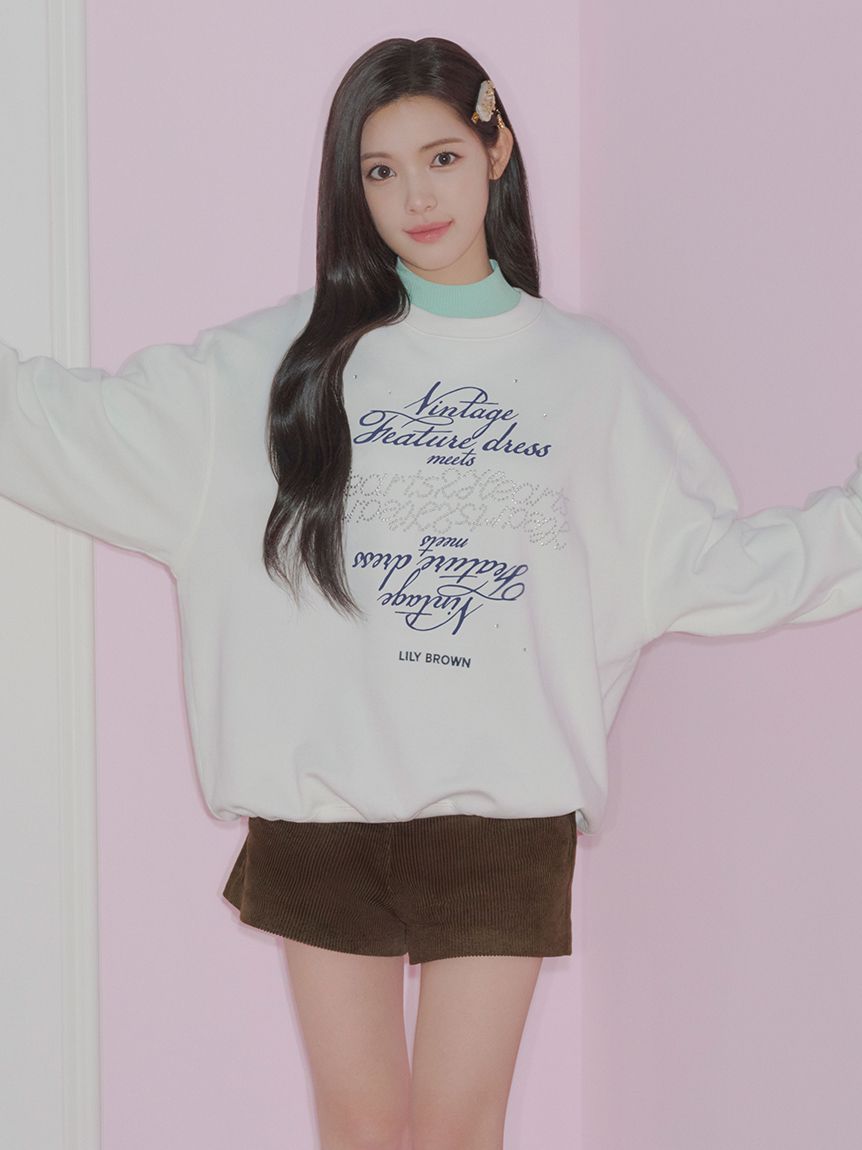Hearts2Hearts LILY BROWN スウェット ホワイト 新品 LILY BROWN×Hearts2Hearts】コラボレーションビジューロゴスウェット