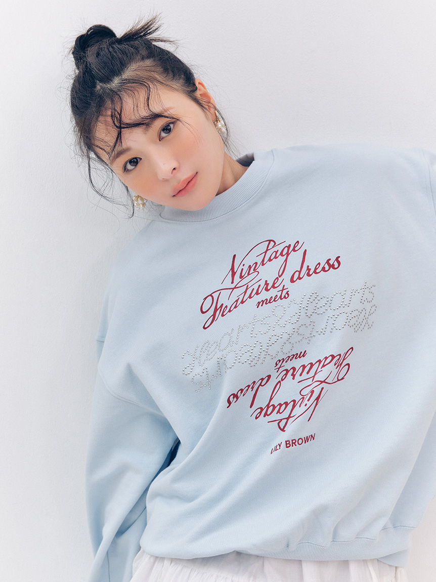 LILY BROWN×Hearts2Hearts】コラボレーションビジューロゴスウェット