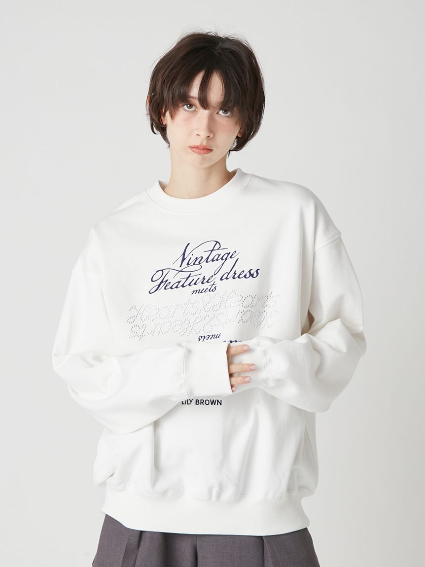 Hearts2Hearts LILY BROWN スウェット グレー 新品未使用 LILY BROWN×Hearts2Hearts】コラボレーションビジューロゴスウェット