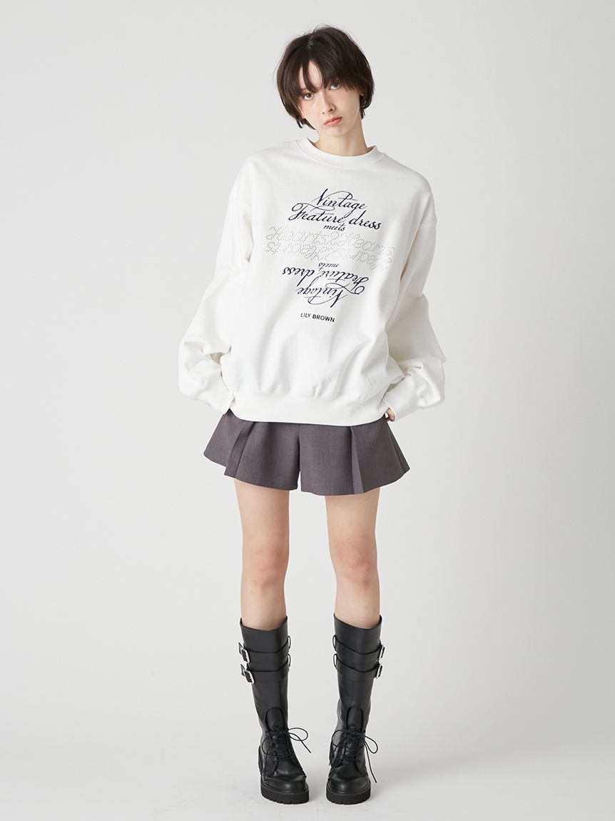 Hearts2Hearts LILY BROWN スウェット グレー 新品未使用 LILY BROWN×Hearts2Hearts】コラボレーションビジューロゴスウェット