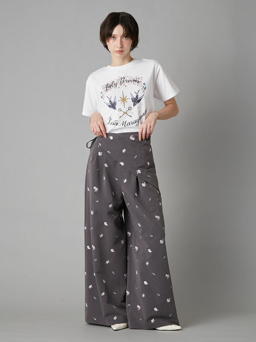 LILY BROWN KEITA MARUYAMA Tシャツ グレー LILY BROWN×KEITA MARUYAMA】グラフィックTシャツ(Tシャツ・カットソー