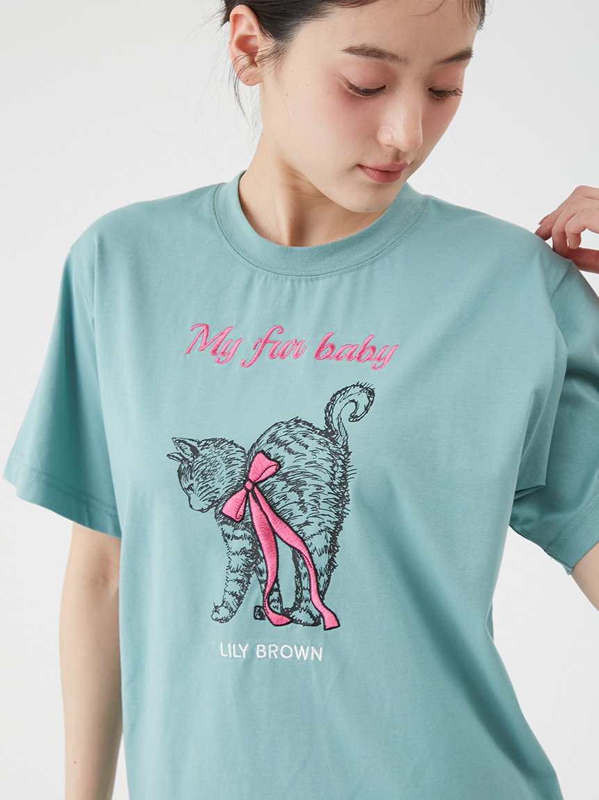 オフィシャル・MASHSTORE限定】リボン刺繍キャットTシャツ(Tシャツ