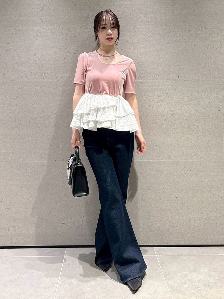 ベロアペプラムフリルトップス(Tシャツ・カットソー)｜トップス｜LILY