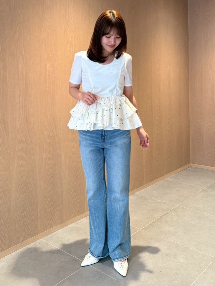 ベロアペプラムフリルトップス(Tシャツ・カットソー)｜トップス｜LILY