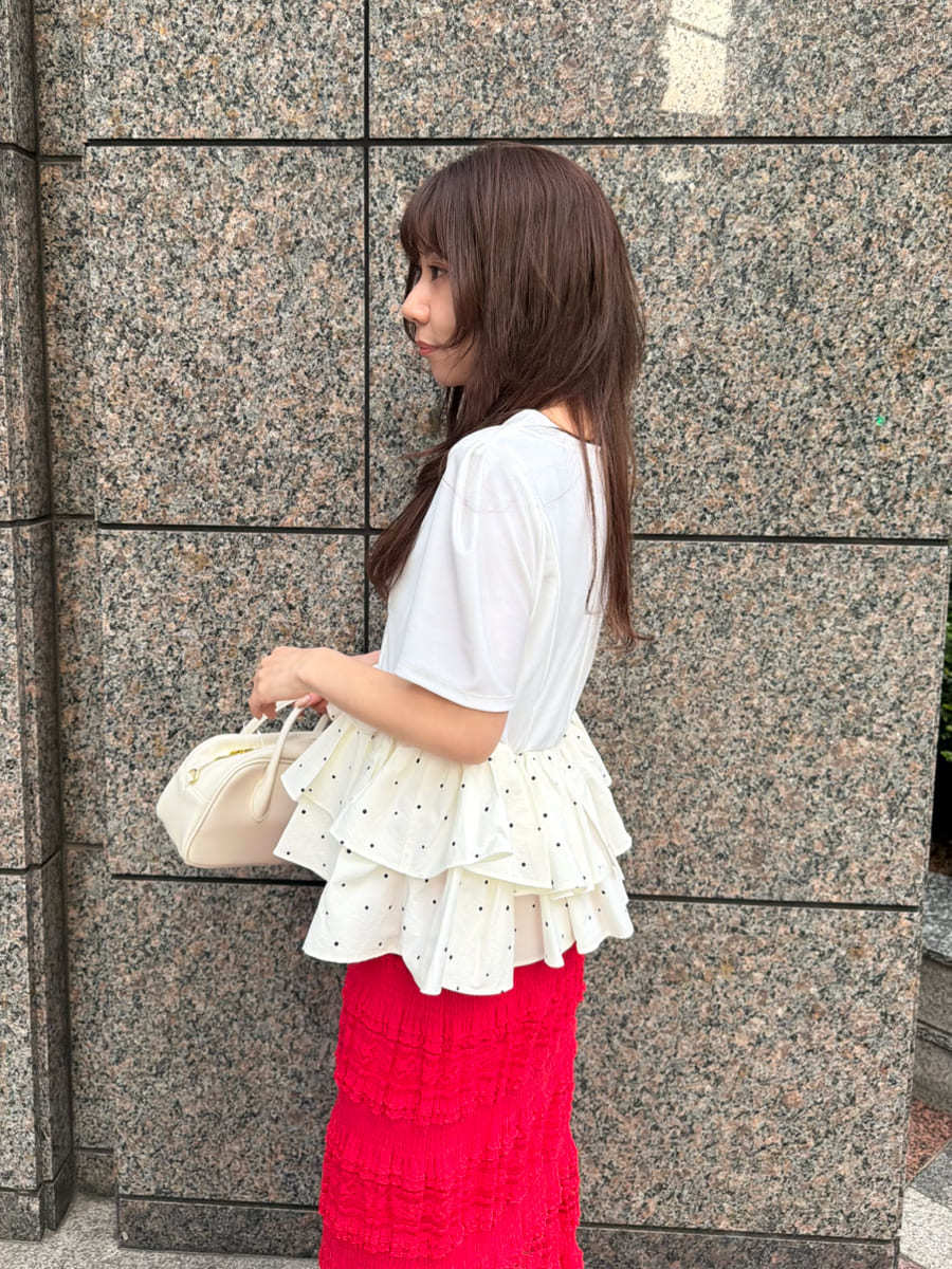 ベロアペプラムフリルトップス(Tシャツ・カットソー)｜トップス｜LILY