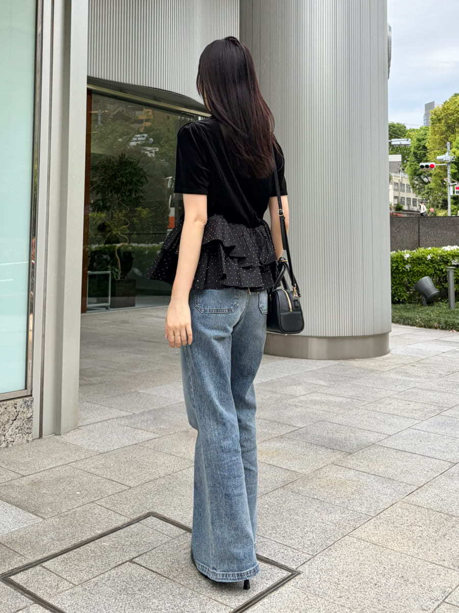 ベロアペプラムフリルトップス(Tシャツ・カットソー)｜トップス｜LILY