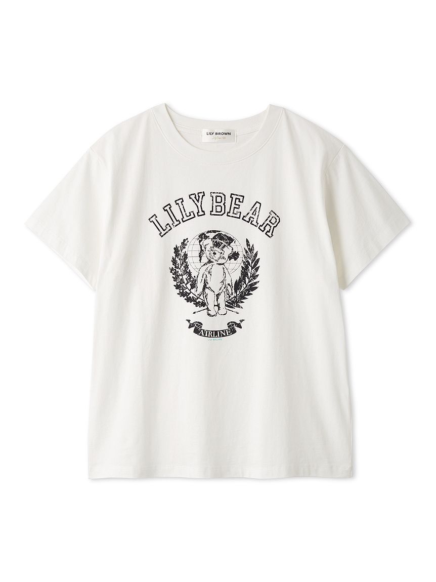 ⋆⸜新品未使用 Lily Brown 異素材スリーブTシャツ⸝⋆ Lily Bear】エアラインTシャツ(Tシャツ・カットソー)｜トップス｜LILY