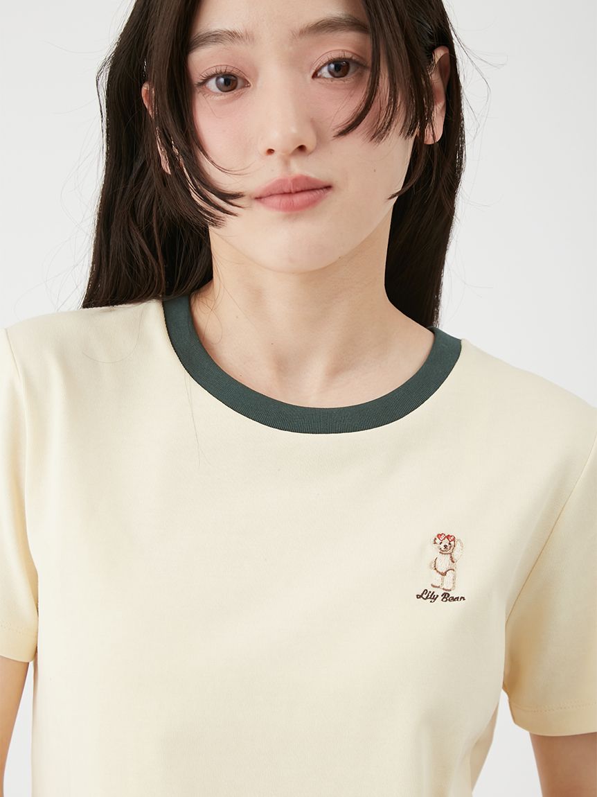 Lily Brown ★異素材スリーブTシャツ★ LILY BROWN Lily Brown 異素材スリーブTシャツ ブラック -ファッション