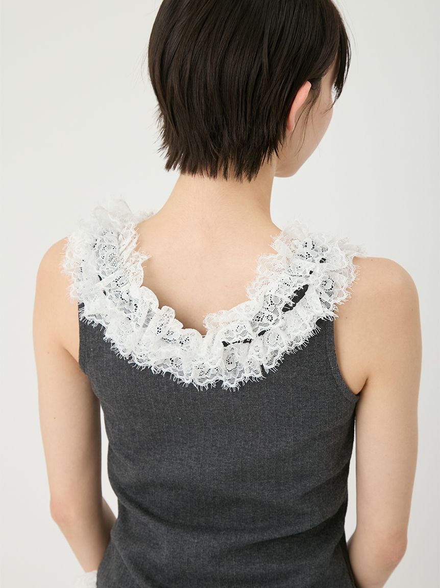 verybrain コンビフリルレーストップス 新品 フリルレースコンビニットカーデ(ニット)｜トップス｜FRAY I.D（フレイ