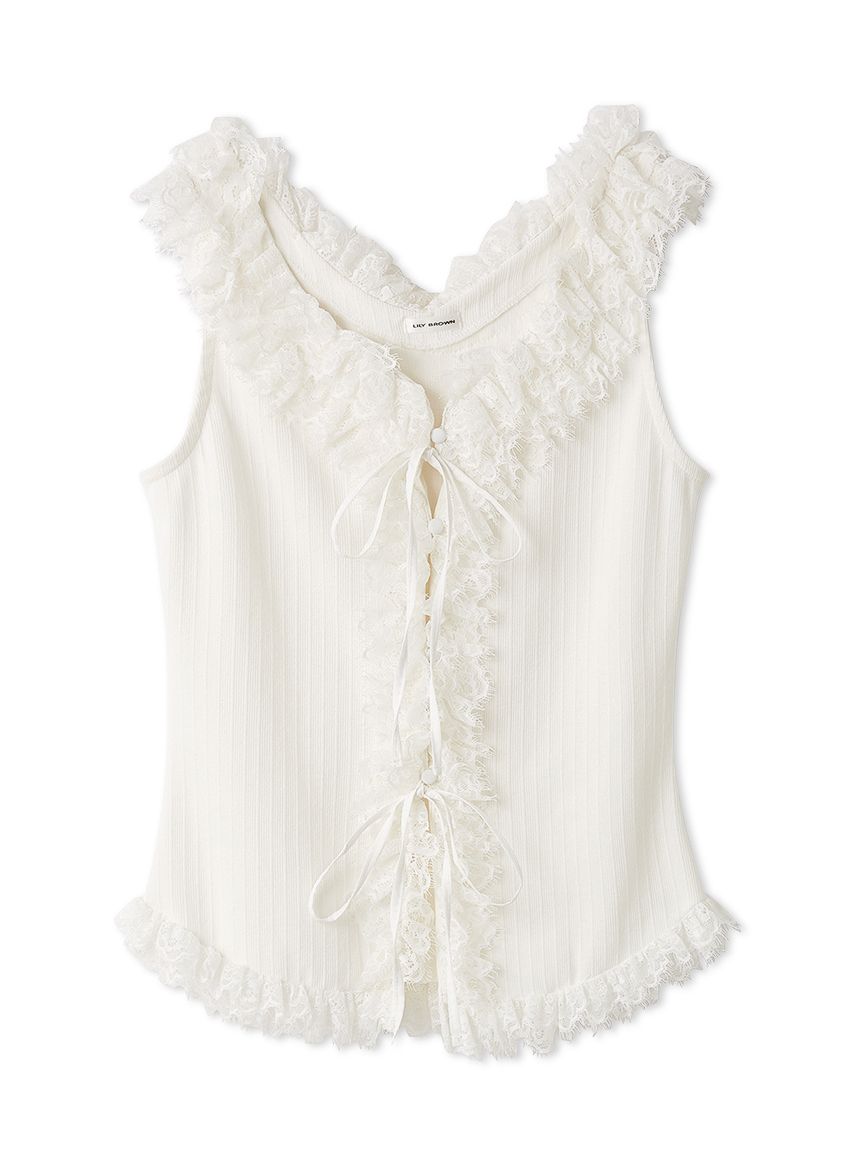 very brain コンビフリルレーストップス レースフリルコンビカットトップス（Tシャツ/カットソー）｜LILY BROWN