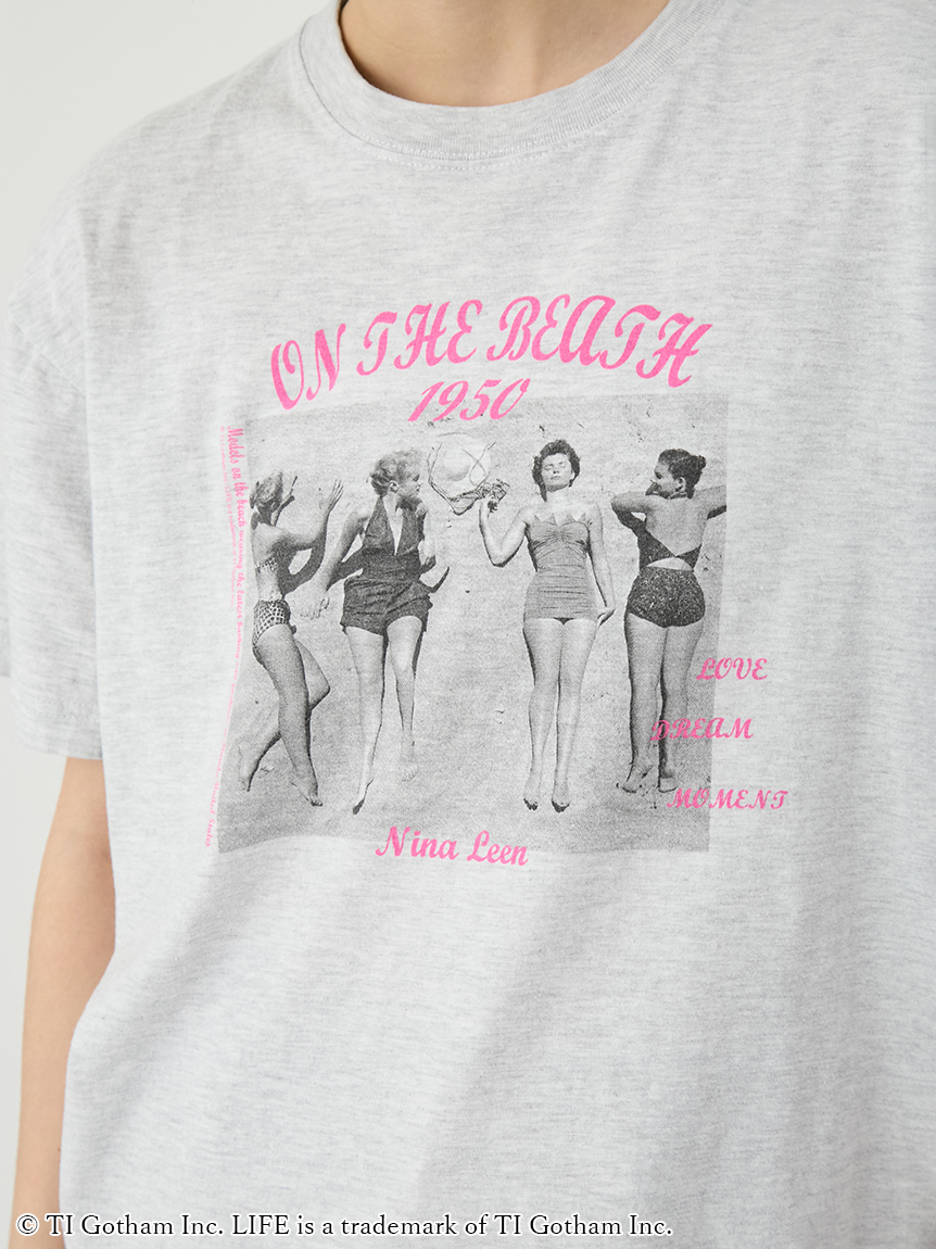 Lily Brown ★異素材スリーブTシャツ★ LILY BROWN Lily Brown 異素材スリーブTシャツ ブラック -ファッション