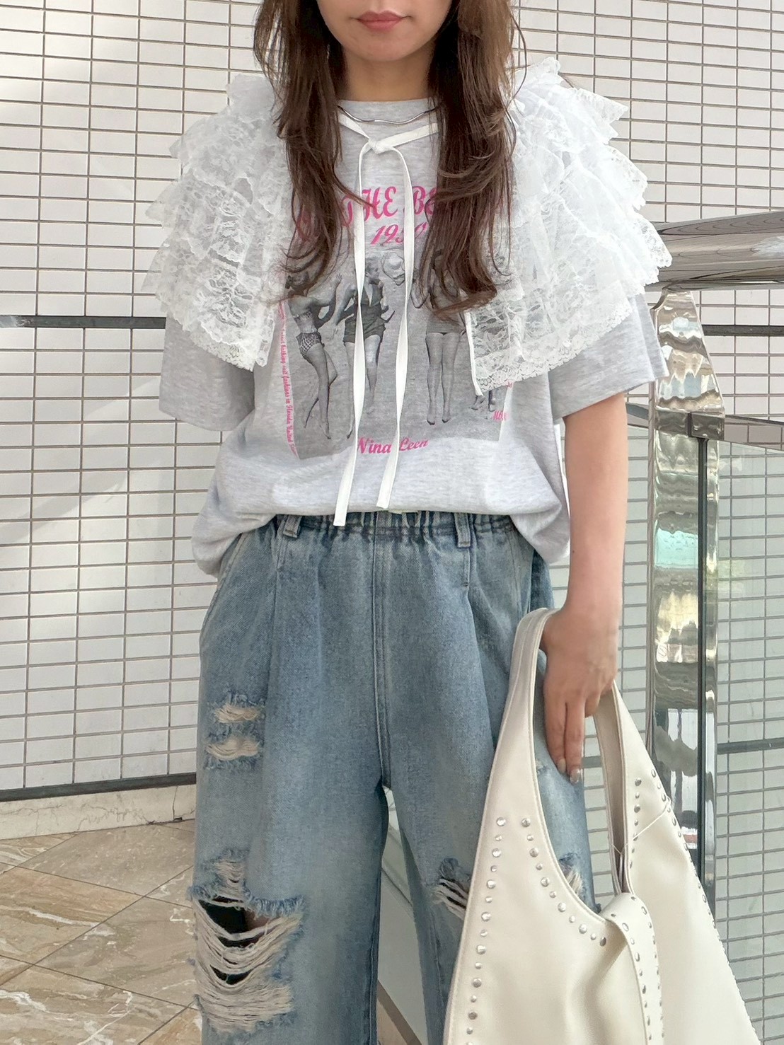 LilyBrown 異素材スリーブTシャツ♡ LILY BROWN×GOOD ROCK SPEED×LIFE PC】Beach Tシャツ(Tシャツ