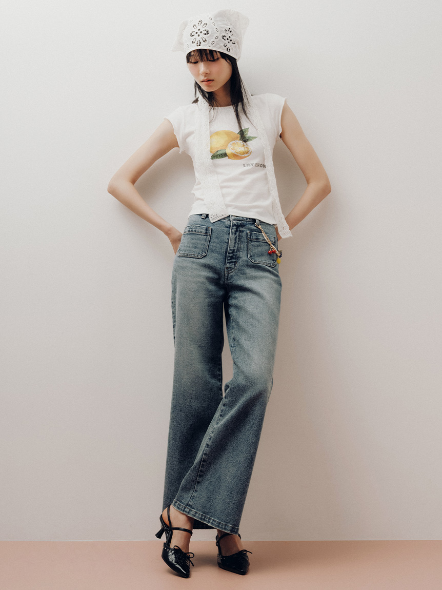 L.B CANDY STOCK]フルーツビジューTシャツ(Tシャツ・カットソー