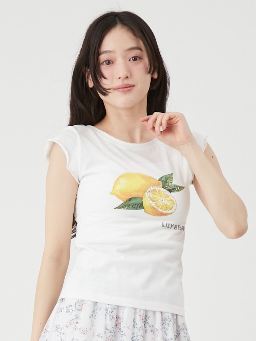 L.B CANDY STOCK]フルーツビジューTシャツ(Tシャツ・カットソー
