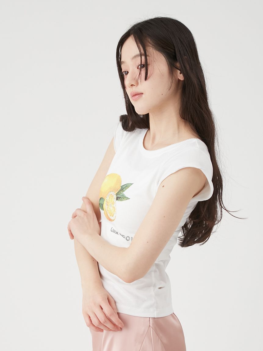 L.B CANDY STOCK]フルーツビジューTシャツ(Tシャツ・カットソー